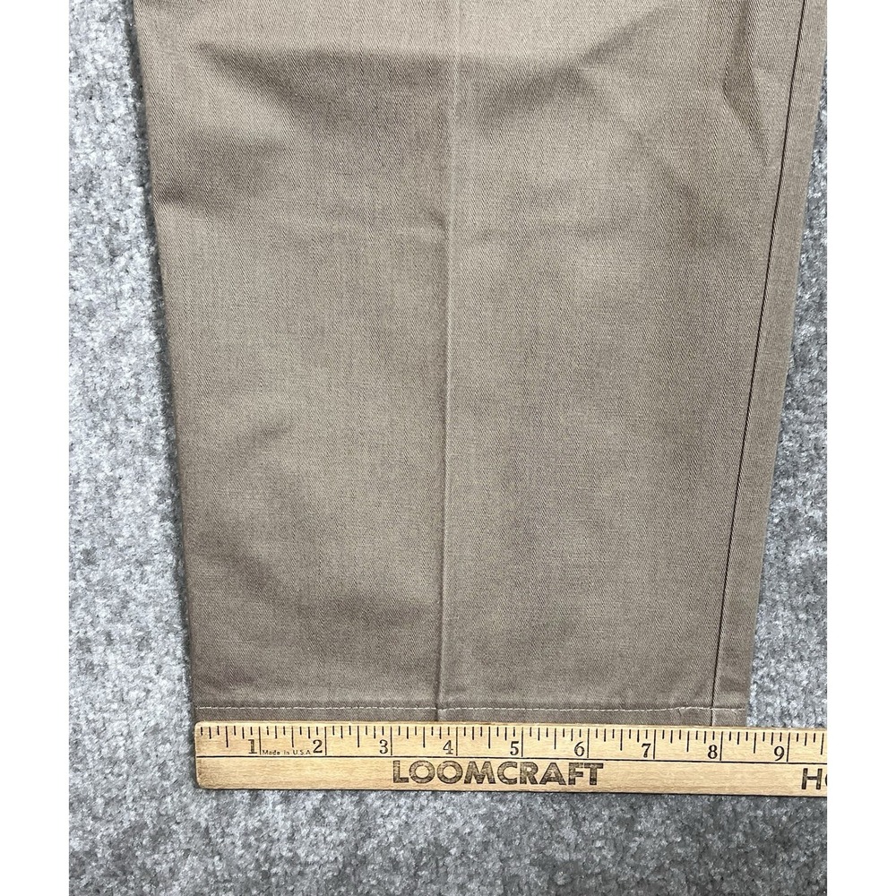 Vintage Haggar Casuals Pleated Chino Pants Men Sz 34x32 Brown Cotton Pockets USA - Picture 10 of 10